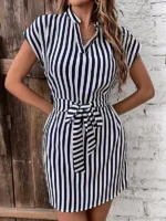 Rochie Scurta Valentina cu Dungi - imagine 5