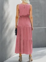 Rochie Midi Venice Roz cu Buline - imagine 2