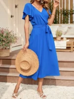 Rochie Midi Skylar Albastra - imagine 4