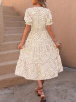 Rochie Midi Ophelia Bej Inflorata - imagine 2