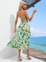 Rochie Midi Carime cu Print Tropical - imagine 2