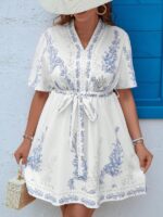 Rochie Scurta Rosaline Alba - Marimi Mari - imagine 5