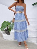 Rochie Lunga Audrey Bleu fara Curea - imagine 5