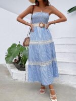 Rochie Lunga Audrey Bleu fara Curea - imagine 4