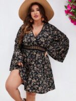 Rochie Scurta Lola Inflorata - Marimi Mari - imagine 3