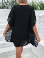 Rochie Scurta Abrielle Neagra Brodata - imagine 2