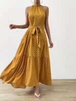 Rochie Midi Adalaide Mustar cu Buline - imagine 5