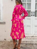 Rochie Midi Lilith Roz Inflorata - imagine 2