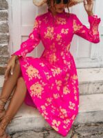 Rochie Midi Lilith Roz Inflorata - imagine 4