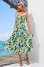 Rochie Midi Carime cu Print Tropical
