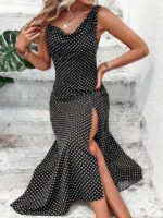 Rochie Midi Blake Neagra cu Buline