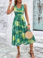 Rochie Midi Evie Tropical Print