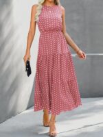 Rochie Midi Venice Roz cu Buline
