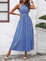 Rochie Midi Loreen Albastra Inflorata