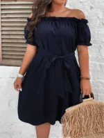 Rochie Scurta Cielo Neagra - Marimi Mari - imagine 4