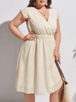 Rochie Scurta Jolina Crem - Marimi Mari