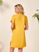 Rochie Scurta Neagru cu Galben Migela - imagine 3
