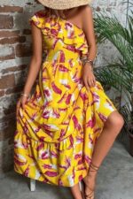 Rochie Lunga Amos Galbena