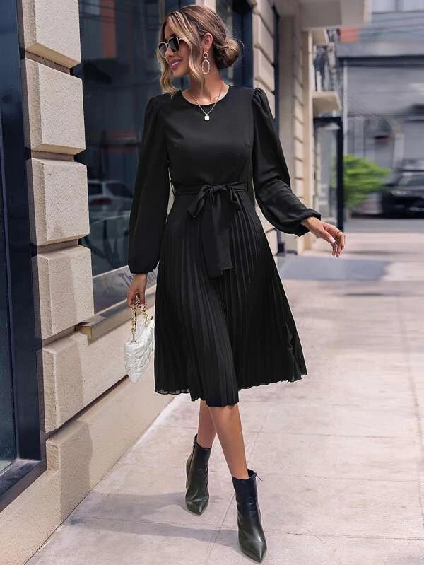 Rochie Midi Alfild Neagra - Iuliashop