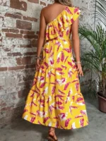 Rochie Lunga Amos Galbena - imagine 2