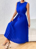 Rochie Midi Kaia Albastra Plisata - imagine 3
