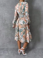 Rochie Midi Samirah cu Model Multicolor Floral - imagine 2