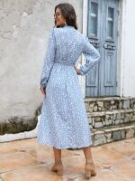 Rochie Midi Milda Bleu cu Buline - imagine 2