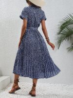 Rochie Midi Carlie Albastra Inflorata - imagine 2