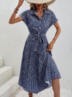 Rochie Midi Carlie Albastra Inflorata
