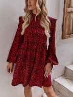 Rochie Scurta Carmela Neagra cu Model Rosu - imagine 3