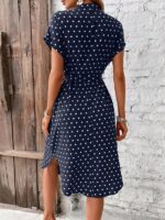 Rochie Midi Remo Bleumarin cu Buline - imagine 2