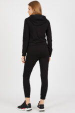 Trening Dama 3 piese format din pantalon bustiera si bluza cu fermoar Alanos Negru - imagine 16