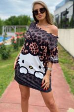 Rochie Scurta cu Hello Kitty Anemarie Animal Print