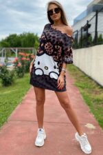 Rochie Scurta cu Hello Kitty Anemarie Animal Print - imagine 2
