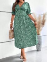 Rochie Midi Kole Verde - Marimi Mari - imagine 3