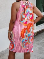 Rochie Scurta Mika Multicolora - Marimi Mari - imagine 2