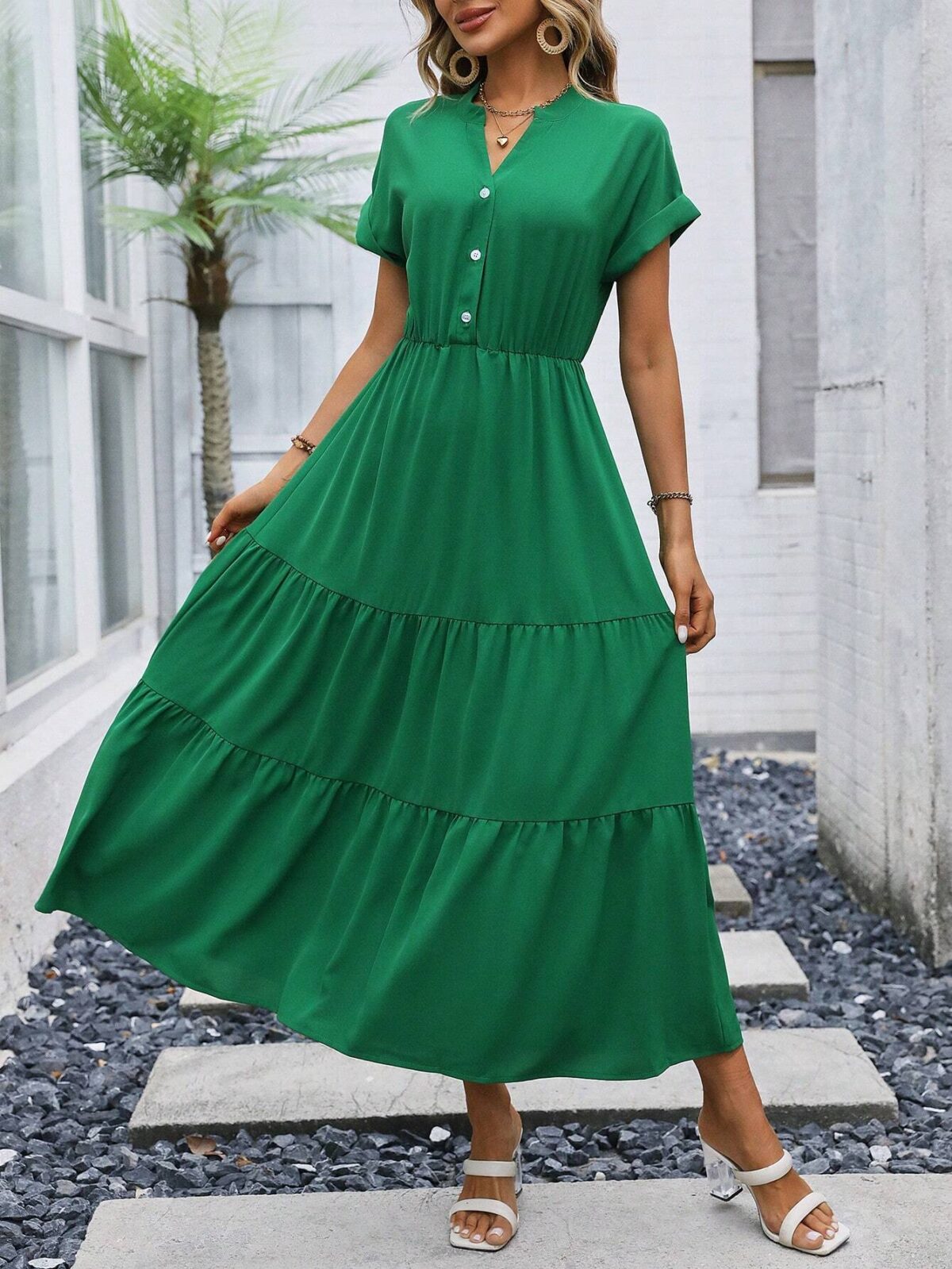 Rochie Midi Perine Verde - imagine 1