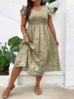 Rochie Midi Sarita Verde - Marimi Mari
