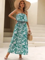 Rochie Midi Suzy Alba cu Print Turcoaz - imagine 3