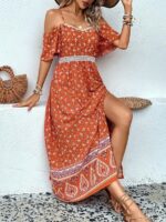 Rochie Midi Tiha Portocalie - imagine 3