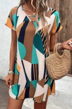 Rochie Scurta Timea Multicolora