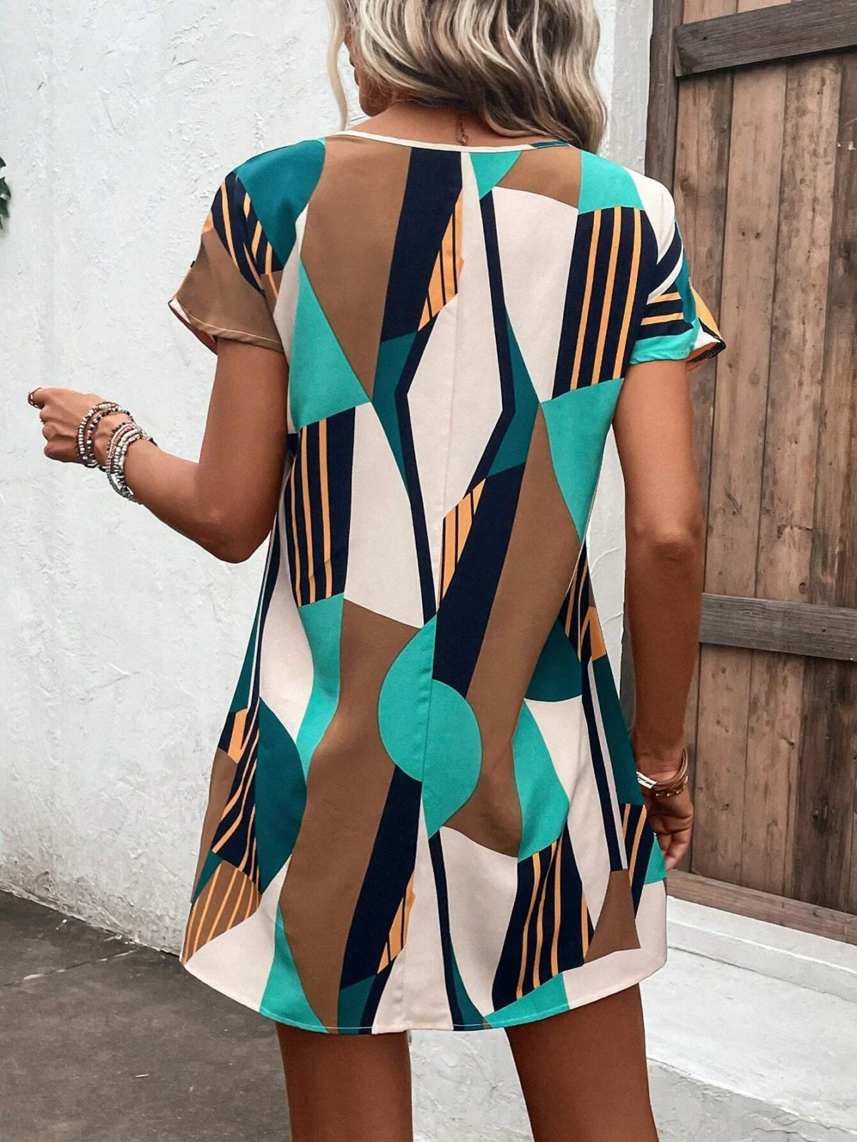 Rochie Scurta Timea Multicolora - imagine 2