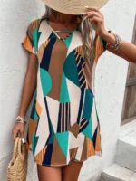 Rochie Scurta Timea Multicolora - imagine 3
