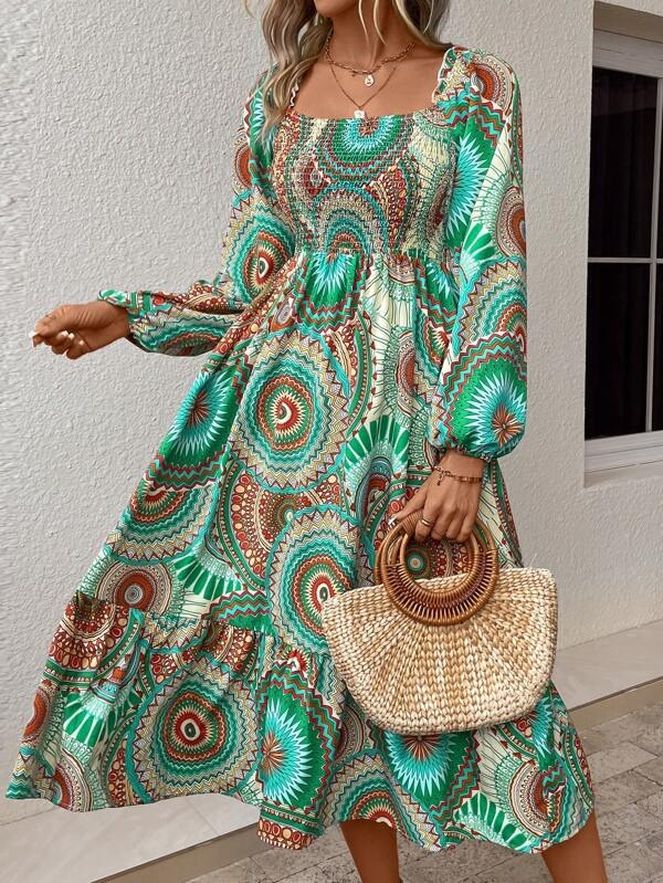 1168 Rochie Lunga Toivo Multicolora - imagine 1