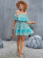 Rochie Scurta Telma Inflorata - imagine 4
