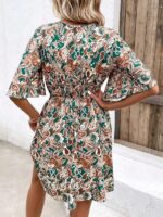 Rochie Scurta Lucretia cu Print Multicolor - imagine 2
