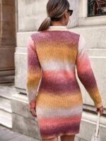 Rochie Scurta Tricotata Marinela Multicolora - imagine 4