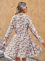 Rochie Scurta Aneta Alba cu Print Floral - imagine 2