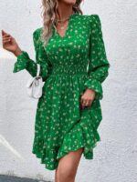 Rochie Midi Nane Verde Inflorata