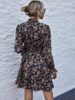 Rochie Scurta Carianne Neagra Inflorata - imagine 2